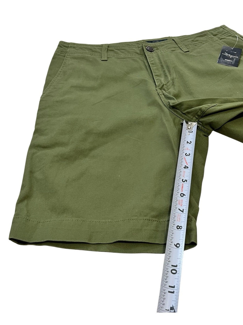 Lucky Brand Men's Chino Shorts, Flat Front, Color Olive Green, Size 31 - Picture 9 of 14